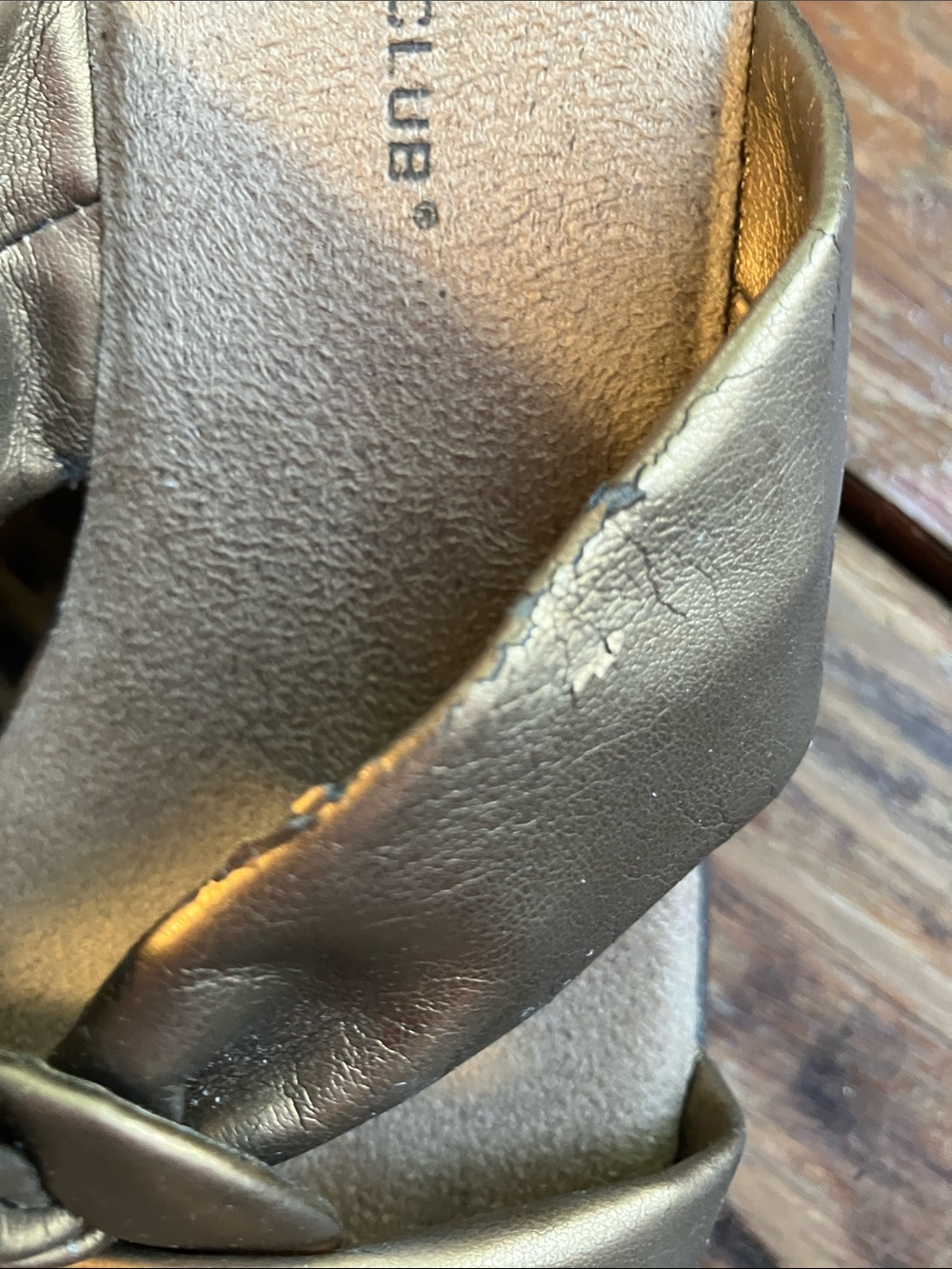 Montego Bay Club Metallic Gold Knot Slide Sandals - Picture 4 of 13